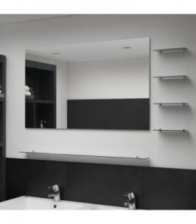 Wall Mirror with 5 Shelves Silver 100x60 cm