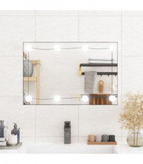 Wall Mirror with LED Lights 40x60 cm Glass Rectangle