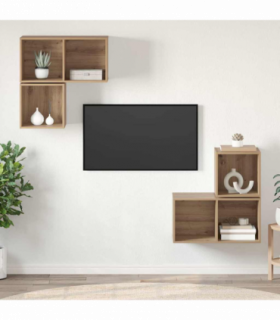 vidaXL TV Cabinet Set Wall-mounted 4 pcs Artisan oak 37 x 37 x 72 cm