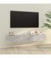 Wall TV Cabinets 2 pcs Concrete Grey 100x30x30 cm Engineered Wood