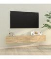 Wall TV Cabinets 2 pcs Sonoma Oak 100x30x30 cm Engineered Wood