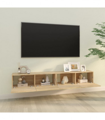 Wall TV Cabinets 2 pcs Sonoma Oak 100x30x30 cm Engineered Wood