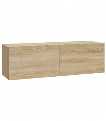 Wall TV Cabinets 2 pcs Sonoma Oak 100x30x30 cm Engineered Wood