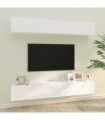 Wall TV Cabinets 4 pcs White 100x30x30 cm