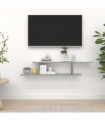 Wall-Mounted TV Shelf Grey Sonoma 125x18x23 cm Engineered Wood