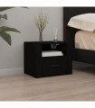 Wall-mounted Bedside Cabinet Black 50x36x40 cm