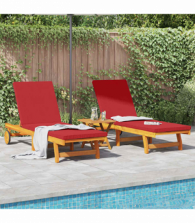 vidaXL Sun Lounger 2 pcs Brown 63 x 199 x 85cm Solid Acacia wood
