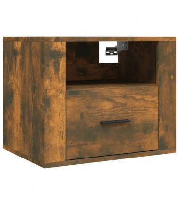 Wall-mounted Bedside Cabinet Smoked Oak 50x36x40 cm