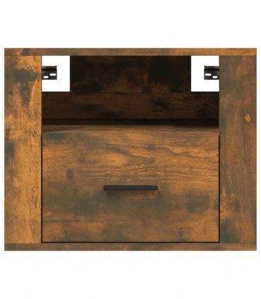 Wall-mounted Bedside Cabinet Smoked Oak 50x36x40 cm