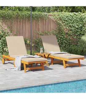 vidaXL Sun Lounger 3 pcs Brown 40 x 40 x 40cm Solid Acacia wood