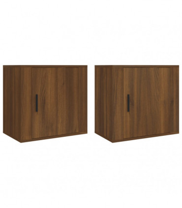 Wall-mounted Bedside Cabinets 2 pcs Brown Oak 50x30x47 cm