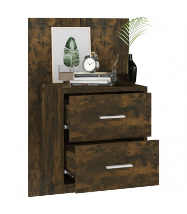 Wall-mounted Bedside Cabinets 2 pcs Smoked Oak