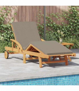 vidaXL Sun Lounger 2 pcs Taupe 40 x 40 x 40cm Solid Acacia wood