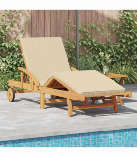 vidaXL Sun Lounger 2 pcs Beige 40 x 40 x 40cm Solid Acacia wood