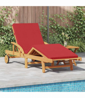 vidaXL Sun Lounger 1-person 2 pcs Red 40 x 40 x 40cm Solid Acacia wood