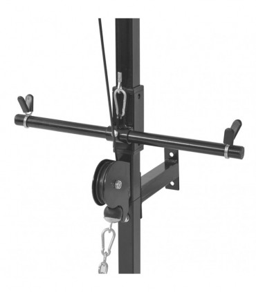 Wall-mounted Power Tower with Barbell and Dumbbell Set 60.5 kg