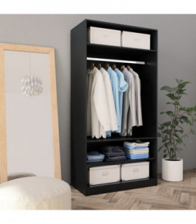 Wardrobe Black 100x50x200 cm Engineered Wood