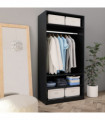 Wardrobe Black 100x50x200 cm Engineered Wood