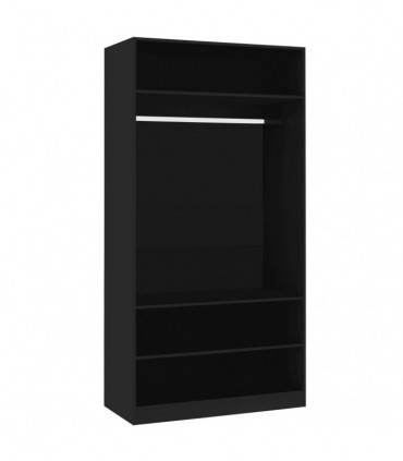 Wardrobe Black 100x50x200 cm Engineered Wood