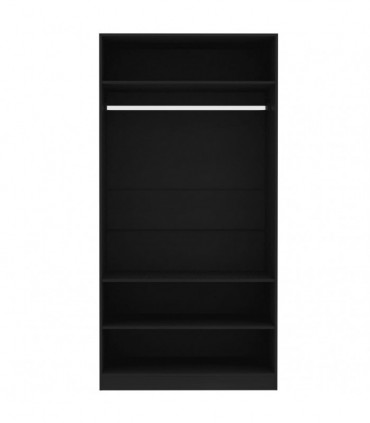 Wardrobe Black 100x50x200 cm Engineered Wood