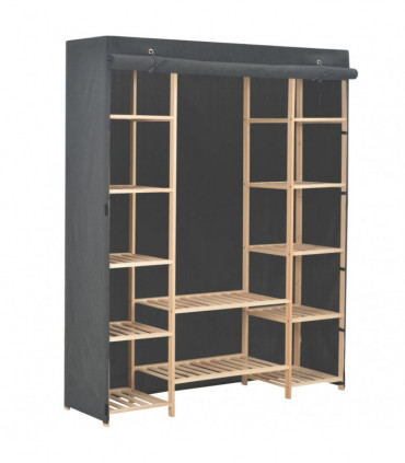 Wardrobe Grey 135x40x170 cm Fabric