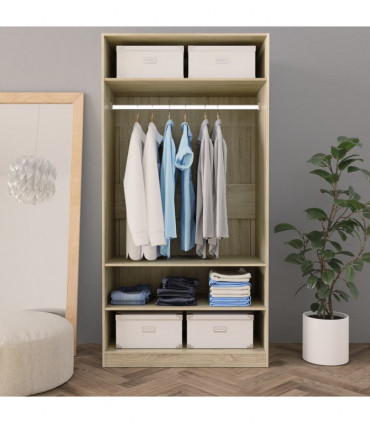 Wardrobe Sonoma Oak 100x50x200 cm Engineered Wood