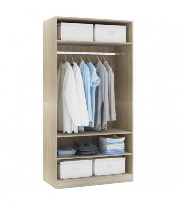 Wardrobe Sonoma Oak 100x50x200 cm Engineered Wood