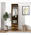 Wardrobe with Drawers Smoked Oak 50x50x200 cm Engineered Wood