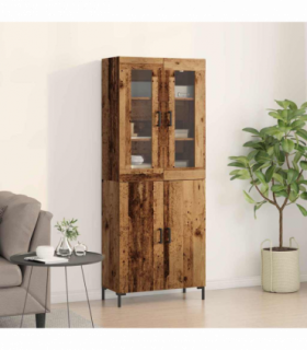 vidaXL Highboard 2 pcs Old wood 69.5 x 34 x 180 cm Engineered wood