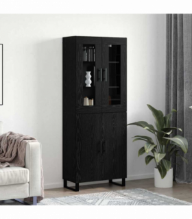 vidaXL Highboard Black oak 69.5 x 34 x 90 cm Engineered wood