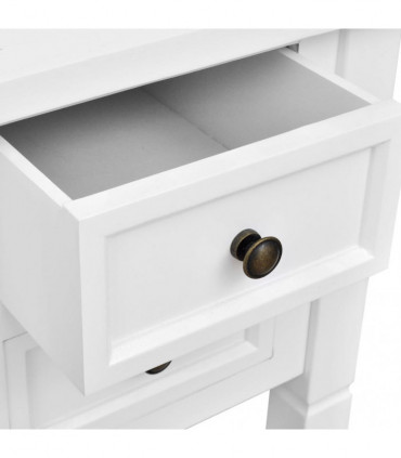 White Writing Desk with 5 Drawers