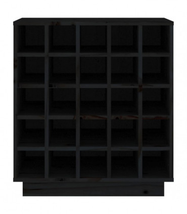 Wine Cabinet Black 55.5x34x61 cm Solid Wood Pine