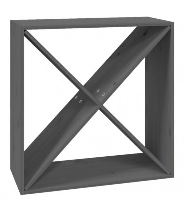 Wine Cabinet Grey 62x25x62 cm Solid Wood Pine