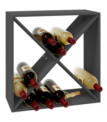 Wine Cabinet Grey 62x25x62 cm Solid Wood Pine