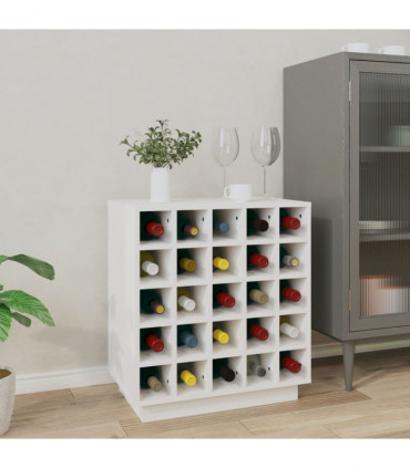 Wine Cabinet White 55.5x34x61 cm Solid Wood Pine