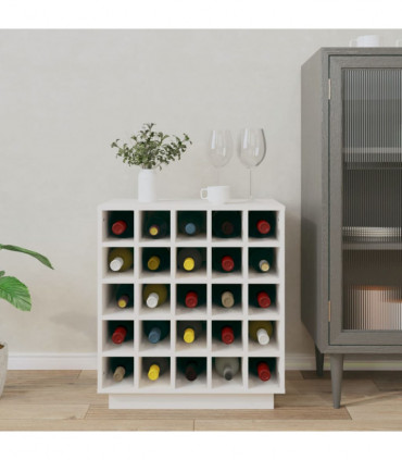 Wine Cabinet White 55.5x34x61 cm Solid Wood Pine