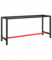 Work Bench Frame Matte Black and Matte Red 170x50x79 cm Metal