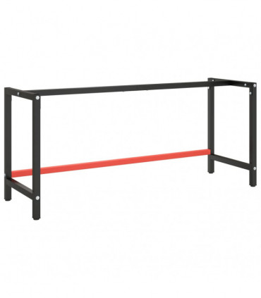 Work Bench Frame Matte Black and Matte Red 180x57x79 cm Metal