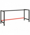 Work Bench Frame Matte Black and Matte Red 180x57x79 cm Metal