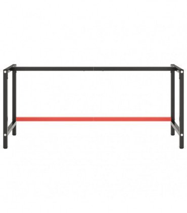 Work Bench Frame Matte Black and Matte Red 180x57x79 cm Metal