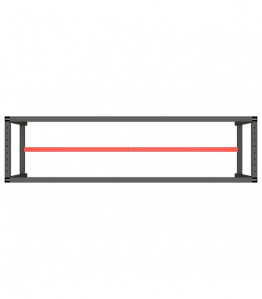 Work Bench Frame Matte Black and Matte Red 210x50x79 cm Metal