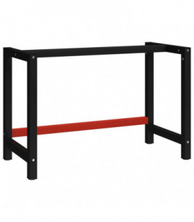 Work Bench Frame Metal 120x57x79 cm Black and Red