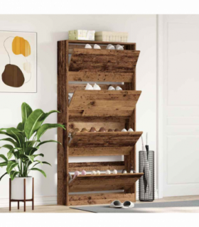 vidaXL Shoe Cabinet Old wood 80 x 21 x 163.5 cm Engineered wood