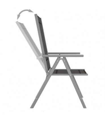 vidaXL 10 Piece Garden Dining Set Black and Silver