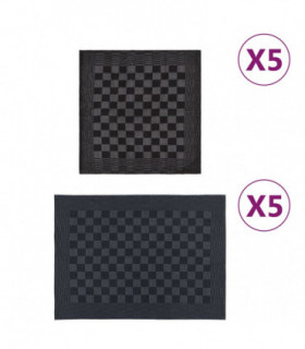 vidaXL 10 Piece Towel Set Black and Grey Cotton