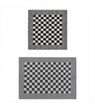 vidaXL 10 Piece Towel Set Black and White Cotton