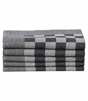vidaXL 10 Piece Towel Set Black and White Cotton