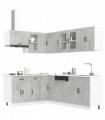 vidaXL 11 Piece Kitchen Cabinet Set Kalmar Concrete Grey Engineered Wood