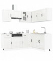 vidaXL 11 Piece Kitchen Cabinet Set Kalmar Gloss White Engineered Wood