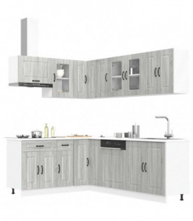 vidaXL 11 Piece Kitchen Cabinet Set Kalmar Grey Sonoma Engineered Wood